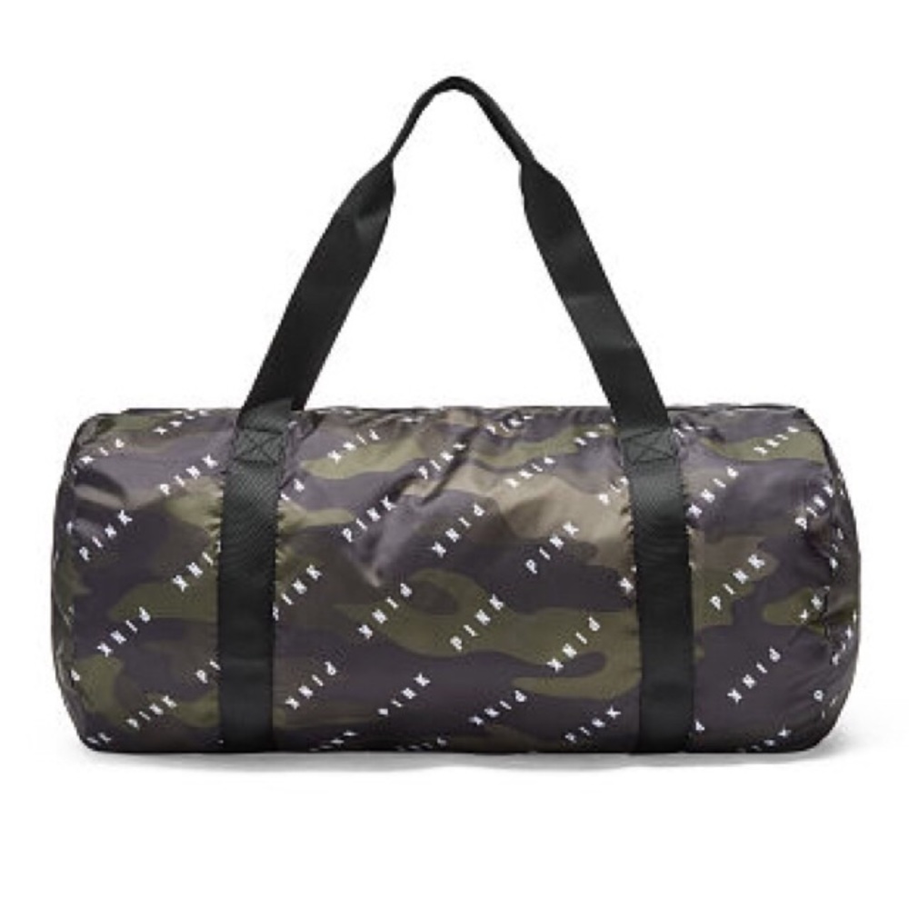 PINK Travel Carryon Packable Camo Duffle Bag